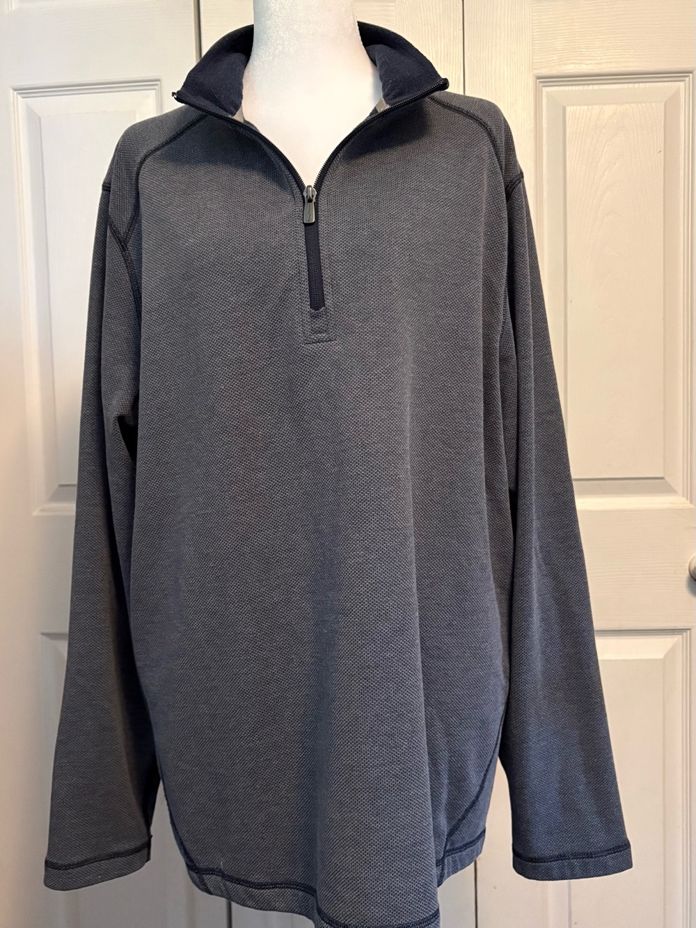 Tommy Bahama Men's Quarter-Zip Sweater in Slate blue/grey.